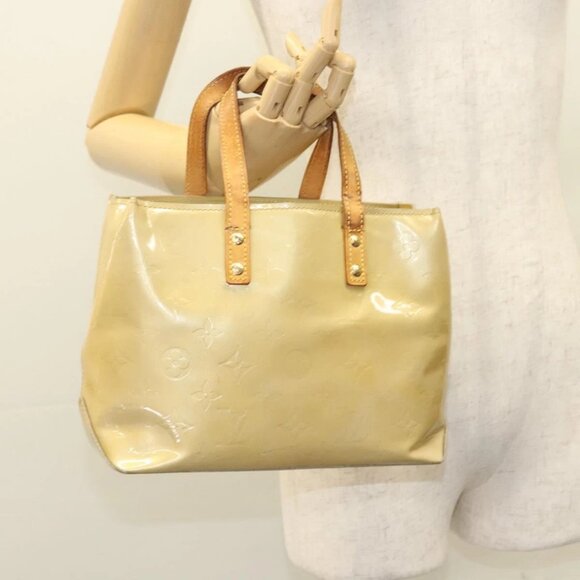 LOUIS VUITTON Monogram Vernis Reade PM Hand Bag Beige M91334 LV Auth BD1369 - Picture 14 of 16